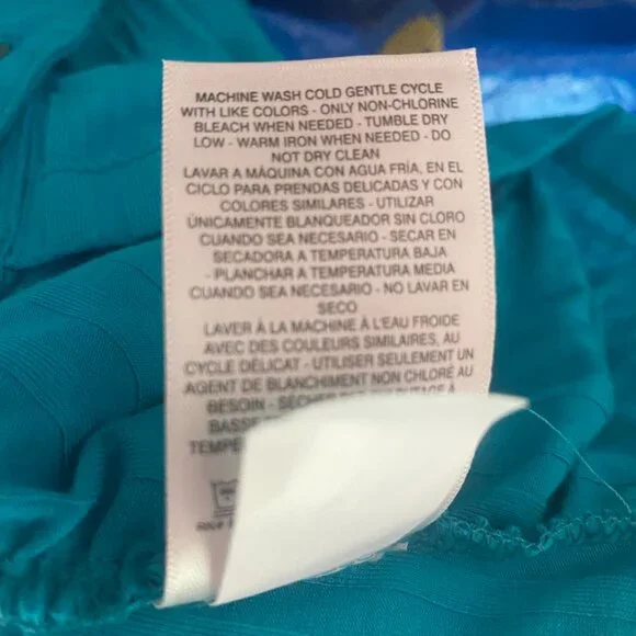 Jessica Simpson Slinky Blue Striped Ribbed Button Down Stretch Knit Shirt XL - Picture 9 of 9